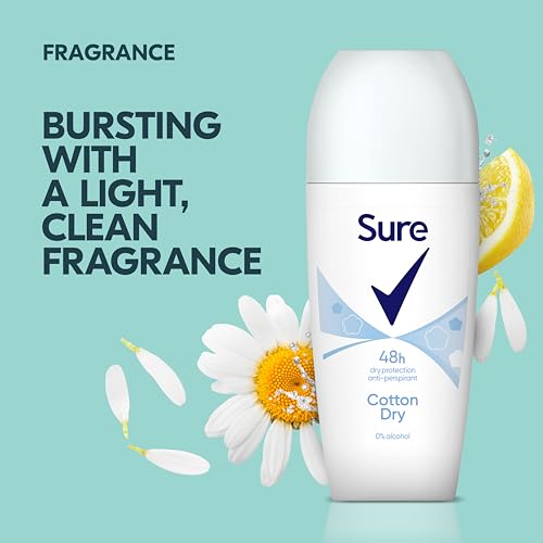 Sure Cotton Dry Women's Deodorant Roll-On - 48-Hour Protection, 6-Pack - Image 5