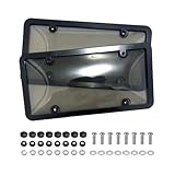 6.3'' Clear Reflective Anti Speed Red Light Toll Camera Stopper License Plate Frame Plate Cover Protective Photos Anti License(Black)