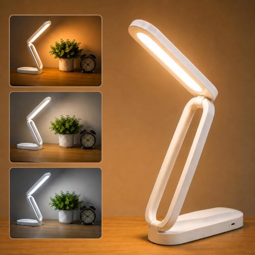 Fulminare Plastic LED Desk Lamp Dimmable Reading Table Lamp with USB Charging Port 3 Colour Mode,Touch Control Eye Caring, Desk for Study, Work (Pawn), Assorted