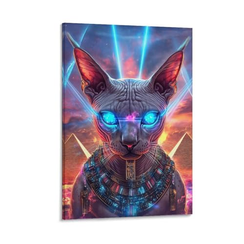 Peintures sur toile Chat Sphynx EKZLQJWPN : une decoration murale raffinee 30x45cm