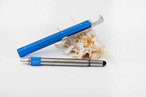 2PCS PACK 7 in 1 Multi-function Metal Tool Pen with Ruler,Ballpoint Pen,Phone holder,Stylus,2 Screw Driver and Opener, Multifunction Tool pen Fit for Mens Gift (Model C, 2PCS LIGHT BLUE)