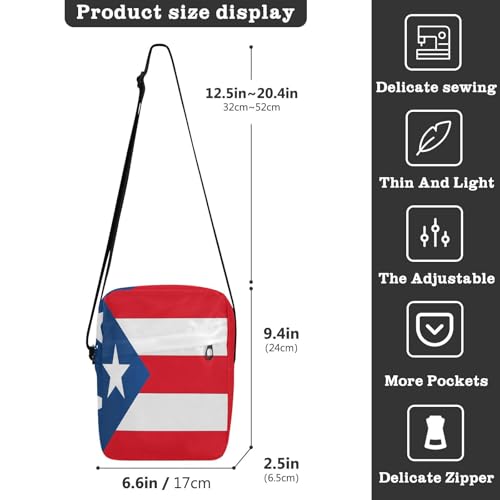 Puerto Rico Flag Puerto Rican National Red messenger bags Crossbody Bags For Women Casual Womens Purse Adjustable Strap for Outdoor Daily work3