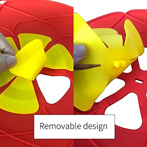 BEAUTYBIGBANG 2PACK Spill Stopper Lid Cover Boil Over Spill Stopper Silicone Spill Stopper for Pans Pots Boil Over Safeguard 10" - 11.5" in Multi-Function Kitchen Tool Blue Red with 2 Hooks