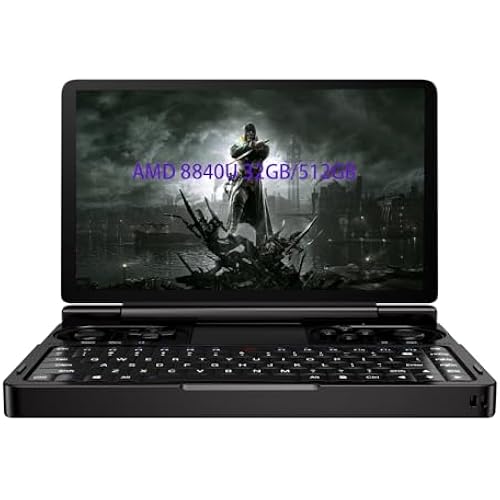 GPD WIN Mini Handheld Game Console, 7" Touchscreen Gaming PC Mini Laptop Gamepad UMPC Win11 [AMD Ryzen 7 8840U 32GB RAM/512GB M.2 NVMe SSD]