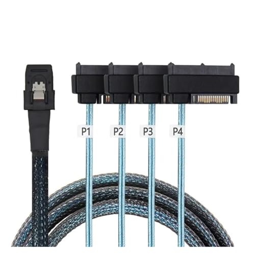 Cable SFF-8087 a 4 SFF-8482 con Adaptador de Alimentación SATA 0.5 m miniatura 3