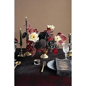 Ling's Moment Moody Burgundy & Black Artificial Flowers and Greenery Deluxe Combo Box Set, Goth Fake Flower for DIY Wedding Bridal Bouquet, Centerpieces Decor, Floral Arrangement Decor, etc. Lings Moment Moody Burgundy Black Artificial Flowers and Greenery Deluxe Combo Box Set Goth Fake Flower for DIY Wedding Bridal Bouquet Centerpieces Decor Floral Arrangement Decor etc