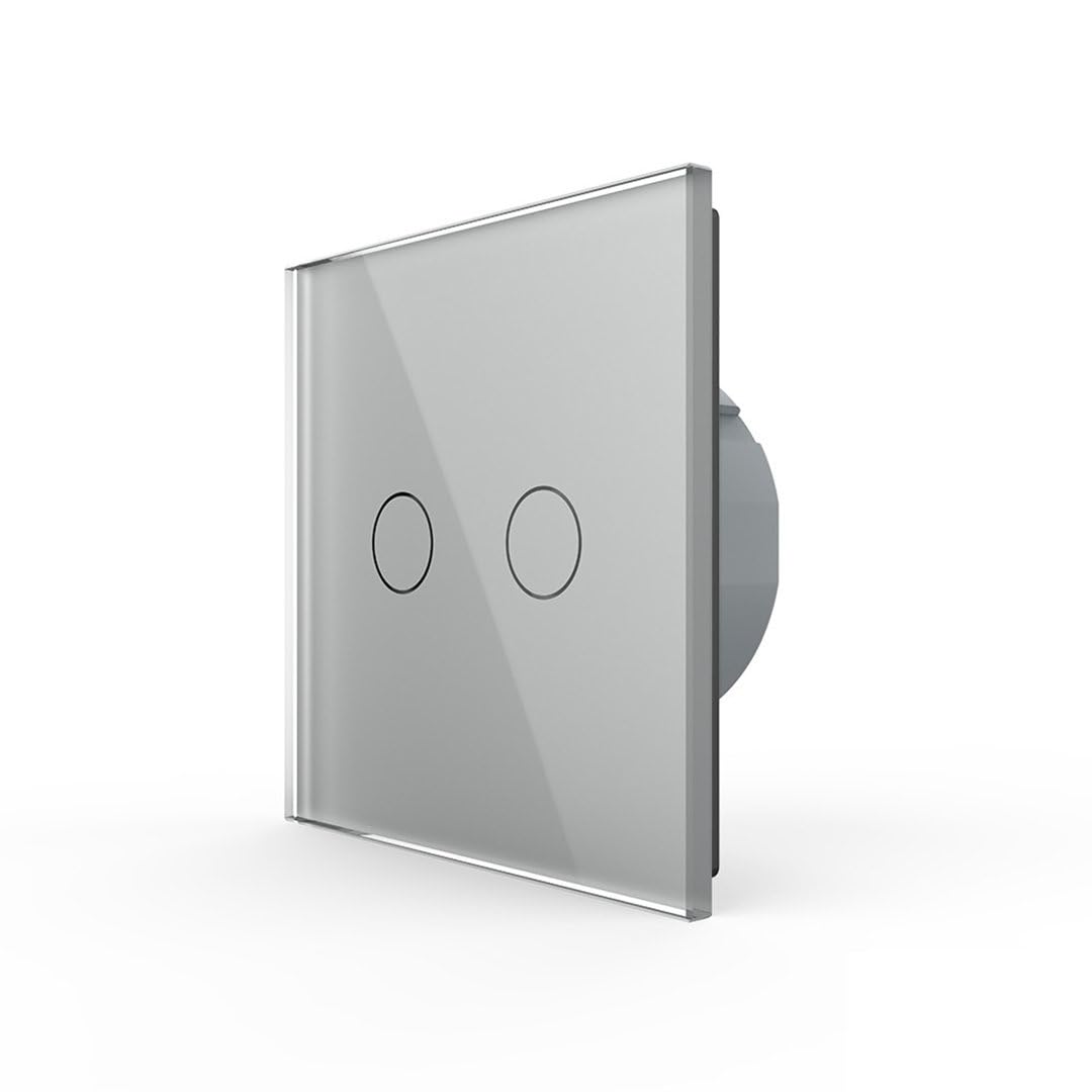 Livolo Touch Wand Serien Schalter Doppel Taster zweifach Lichtschalter UP Serienlichtschalter Trockenkontaktrelais für Haus-Automation mit Glasblende Relais 702IH (Livolo Smarter Serientaster Grau)