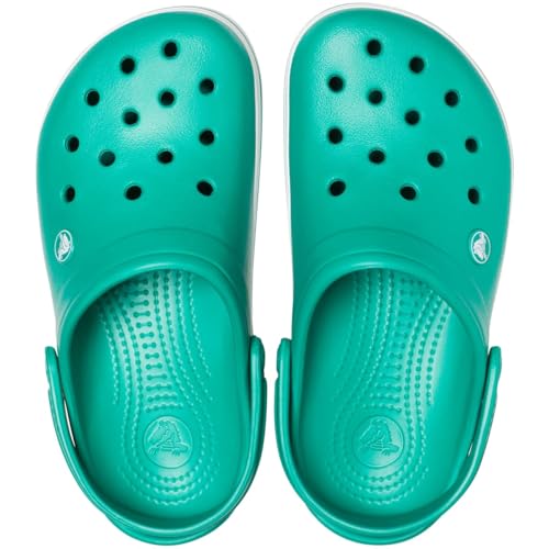 Image of crocs Unisex Adult Crocband Clog (11016-3TL), Deep Green /White, 8 UK