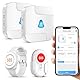 DAYTECH Notrufknopf für Senioren auf Handy, WiFi Tuya Smart Senioren Notfallknopf Alert System, Hausnotruf für ältere Patienten Behinderte,Kinder(2Empfänger+1Notruf Armband+1Tasten)