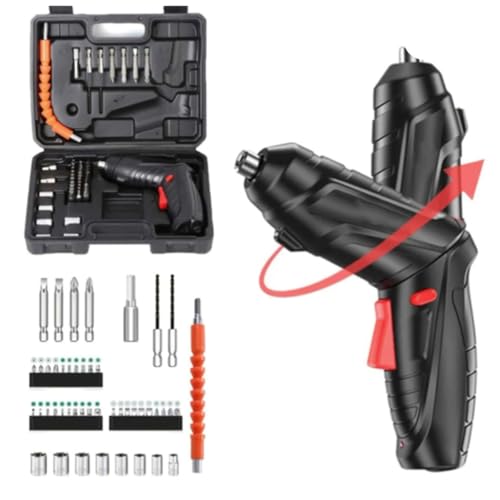 Parafusadeira e Furadeira 48 Peças Mini Parafusadeira Kit 14 Peças Carregador USB Luz LED ferramenta