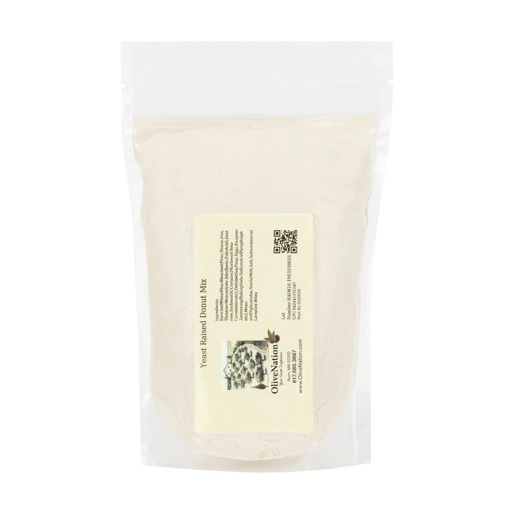 OliveNation Yeast Raised Donut Mix - Easy Prep Powder Blend for Home or Professional Bakery Quality Tender, Airy Ring Doughnuts, Bars, Donut Holes, Pastry, Great with Fillings, Glaze, Icing (400.00oz)