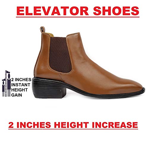 Image of BXXY Men's Height Increasing Elevator Faux Leather Office Wear Chelsea Boot
