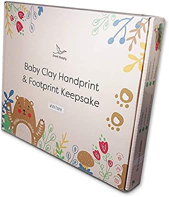 Baby Clay Footprint & Handprint Keepsake Photo Frame Kit (White)