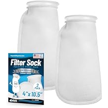 Aquatic Experts Felt Filter Socks 4 Inch Ring Style, 100 Micron Aquarium Filter Sock for Sumps & Aquariums 4" x 10.5", 2 Pack