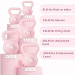 KHTO Kettlebells Fitness Exercise-Pink Strength Training Kettlebell Sets,Dumbbell Weights for Home Gym Equipment - Image 2