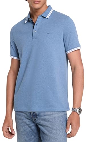 Michael Kors Men's Greenwich Polo, Dark Chambray Heather, XS