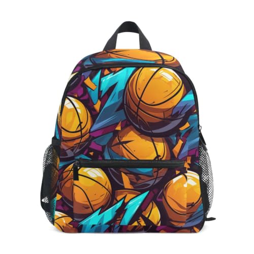 Sac à dos pour tout-petits basket-ball avec sangle de poitrine pour enfant 1-6 ans