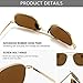 SUNGAIT Men's Military Style Polarized Pilot Aviator Sunglasses - Bayonet Temples (Gold Frame/Brown Lens, 55) SGT285 JKC