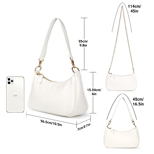 Classic Clutch Shoulder Tote HandBag with 2 Removable Straps and Zipper Retro Closure Purse For Women Designer Hobo Bags3