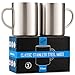 Stainless Steel Double Walled Mugs: 100% BPA Free,15 oz Metal Coffee & Tea Cup Mug - Insulated Cups with Handles Keep Drinks Hot or Cold Longer - Durable for Camping - Set of 2 Shatter Proof Mugs