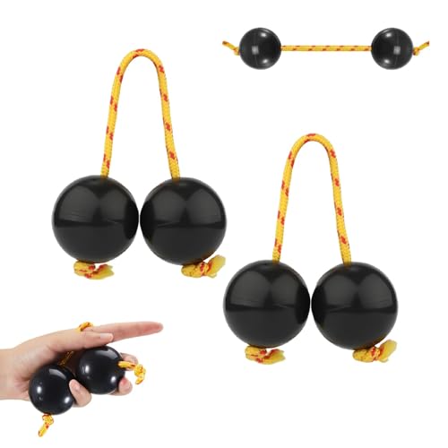 African Percussion Balls, Asalato Instrument, Handcrafted Rhythmic Kashaka Instrument, Single Hand Balls for Music, Rhythm, Drumming, Dance, Traditional African Instruments (2PCS-B)