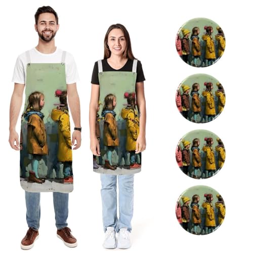 Tabliers de cuisine en lin de qualité supérieure avec finitions soignées lot de 2
