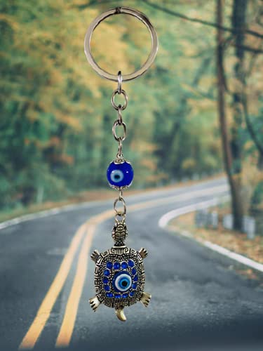 Image of Keychain for Car Bike & Home Keys | Good Luck Protection Charm Key Ring | Stylish Positivity Evil Eye Key Chain for Birthday Gifting and Decorative Purpose