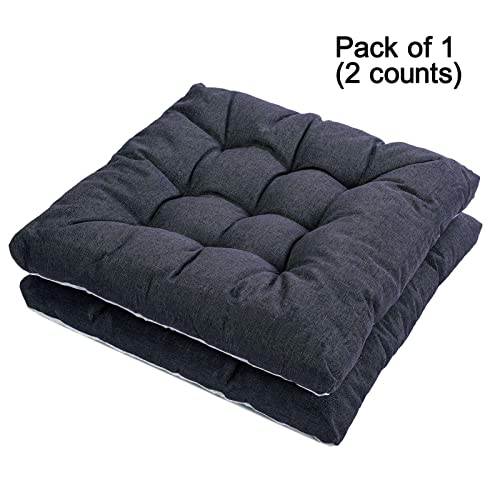 Sekumdan Outdoor Indoor Chair Cushions 20" X 20" Seat Patio Cushion Premium Comfortable Thick Fiber Fill Tufted Floor Wicker Seat Pads, Set Of 2 (2 Count (Pack Of 1), Dark Grey) #TOP1