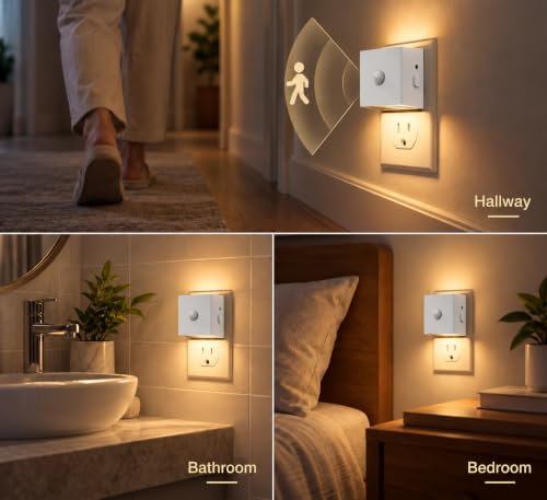 L LOHAS LED Plug in Night Light with Motion Sensor and Dusk to Dawn Sensor - image 6