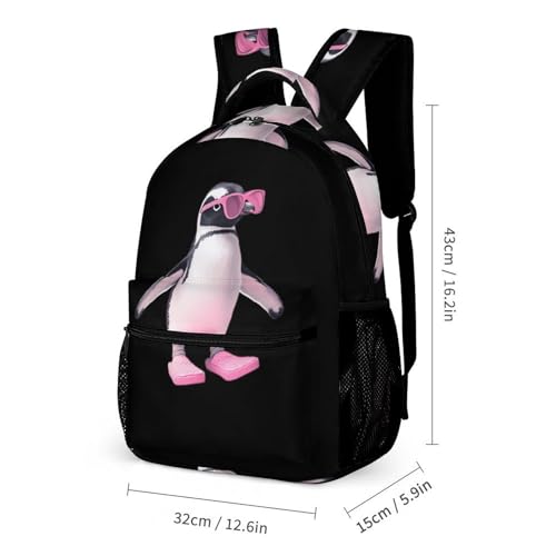 Flip Flop Penguins Cute Backpacks Set Lightweight Lunch Bag Aesthetic Pencil Cases for Travel Work2