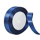 Solid Color Navy Blue Satin Ribbon 5/8 inch X 25 Yard, Ribbons Perfect for Crafts, Hair Bows, Gift W