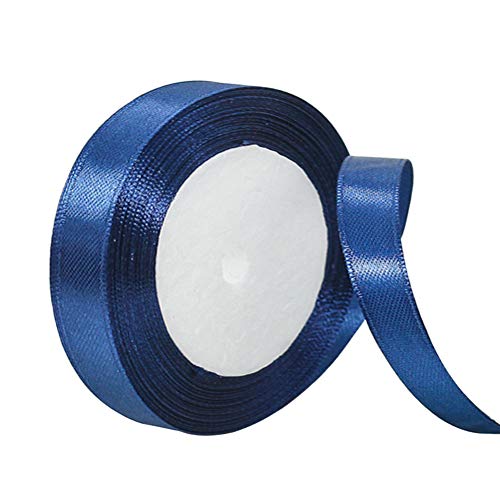 Solid Color Navy Blue Satin Ribbon 5/8 Inch X 25 Yard, Ribbons Perfect For Crafts, Hair Bows, Gift Wrapping, Wedding Party Decoration And More #TOP9