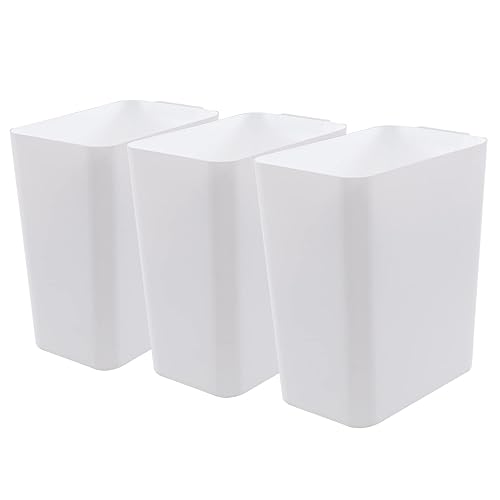 Vista 15 de Teyyvn Paquete de 3 cubos de basura de plástico de 4.5 galones, cubo de basura pequeño negro para baño, cocina, oficina, dormitorio