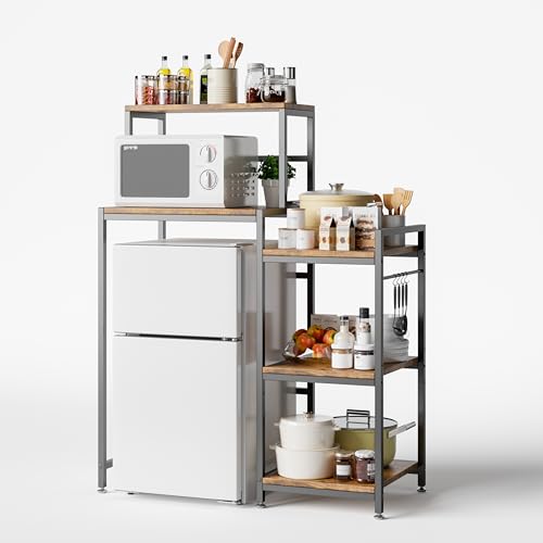 COCOLUCKY 6-Tier Mini Fridge Stand with Storage,Mini Fridge Shelf,Mini Coffee