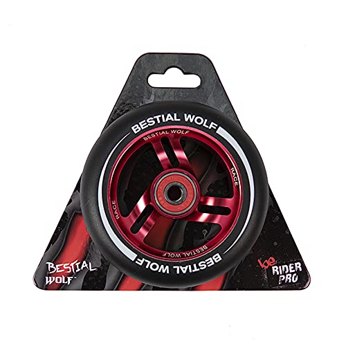 Bestial Wolf Rueda Race PU Color Negro y Core Rojo, Diámetro 100 mm Cover
