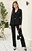 Women's 2 Piece Suits Business Casual Outfits Long Sleeve Solid Blazer with Pants Professional Office Work Sets Black
