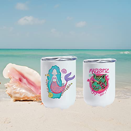 Agh Sublimation Blanks Wine Tumblers 12Oz Straight Tumblers, 25 Pack Stainless Steel Double Wall Vacuum Insulated Tumblers #TOP6