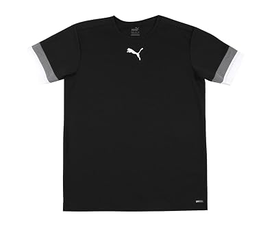 Puma Unisex Kid's Polyester Letter Print Regular Fit T-Shirt (70493803_Black-Smoked Pearl-White 140), 9-10 Years