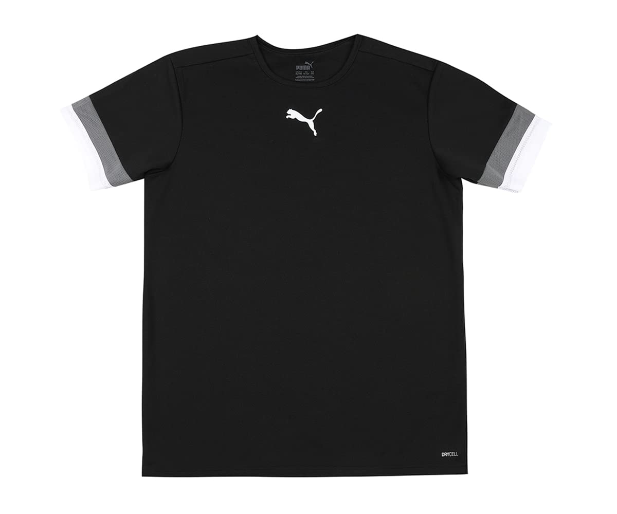 PUMA Unisex Kids teamRISE Jersey Jr Shirt, Puma Black-smoked Pearl-puma White, 116