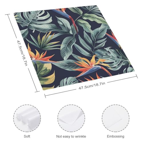 Servilletas de tela con diseño hojas tropicales 47.5x47.5 cm miniatura 2