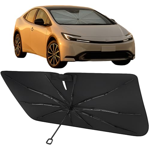 Image of Proadsy Custom Fit Windshield Sun Shade Umbrella for 2023-2026 Toyota Prius | Advanced Ice Crystal Material, -54F Cooler, Zero-Gap Sunblock, Instant Setup & Foldable Design for Summer Parking, Daily Use