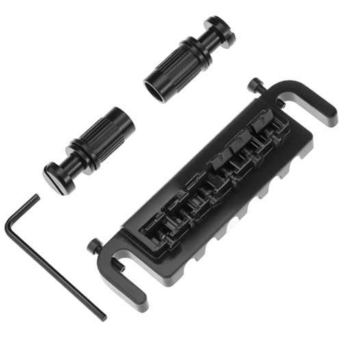 QWORK Adjustable Wraparound Bridge Tailpiece for Solid-body Electric Guitars, Intonatable Combo