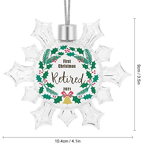 Igoga Sports F36-SDGJ_9X10.5CM-26 First Christmas Ornament 2021-First Christmas Retired Dated Keepsake Man Woman Retirement Party Gift Keepsake Present Xmas Tree Decorations Ornament Snowflake Shape 3.5X 4.1 Inch thumb #1