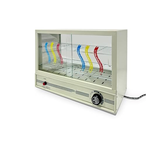 Image of Drumstone (𝟏𝟓 𝐘𝐞𝐚𝐫𝐬 𝐰𝐚𝐫𝐫𝐚𝐧𝐭𝐲) 650W Commercial Food Warmer | Hot Case Display with Dual Sliding Glass, Teflon-Coated Interior | Keeps Patties, Snacks, Bakery Items Warm & Fresh