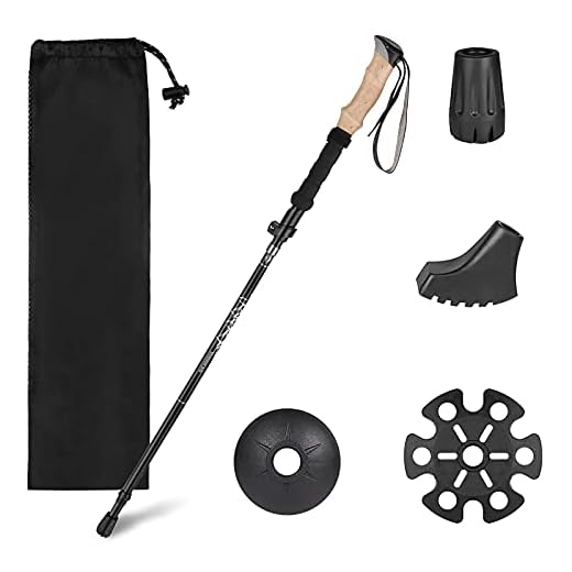 Czemo Bâtons de Randonnée, Bâtons de Marche Nordique Pliables Légers avec Tout Terrain Accessoires, Bâtons de randonnée réglables 110-130 cm, Antichoc Antidérapant pour Trekking