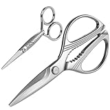 Lin Jiu Ba Kitchen Scissors Heavy-Duty Forged in One Piece From 4cr14 Stainless Steel – Ultra-Sharp Multi-Function with Bottle Opener & Nut Cracker, 8.5 Inch