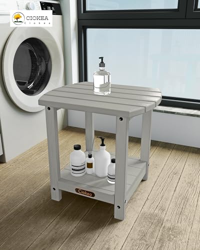 Ciokea Plastic Outdoor Adirondack End Table, Patio Coffee Table