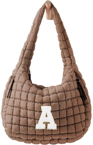 Image of Puffer Tote Bag for Women initial Tote Bag Quilted Large Carryall Bag Puffy Cross-body Bag Hobo Handbags