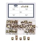 77 Pcs M6 Barrel Nuts, Cross Dowel Joint Nuts, Metric Slotted Barrel Nut Set, Hammer Embedded Nut for Bed Crib and Chairs Furniture Replacement Parts
