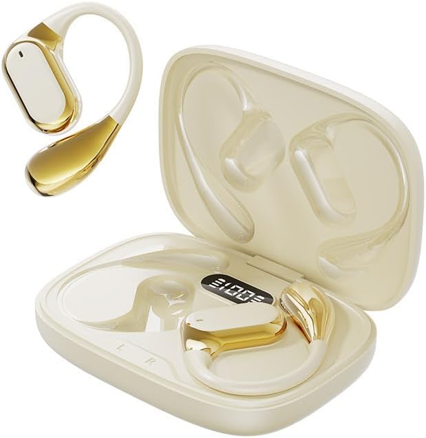 Air Conduction Does not Enter The Ear Sports Headphones (Beige)
